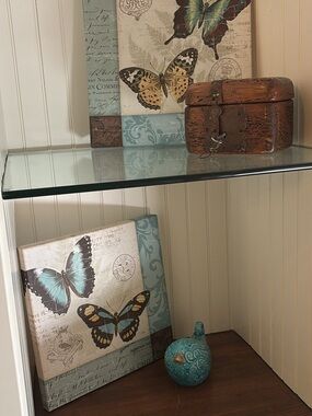 Turquoise Butterfly Canvas Wall Art - Home Wall Decor